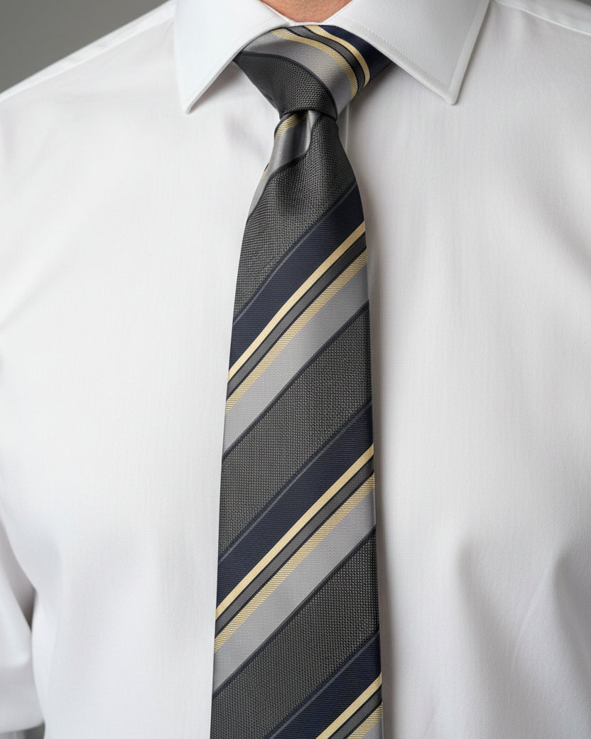 Graphite Multi-Stripe Tie