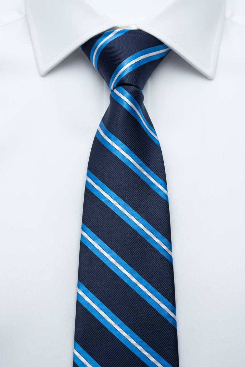 Navy Sky Regimental Stripe Tie