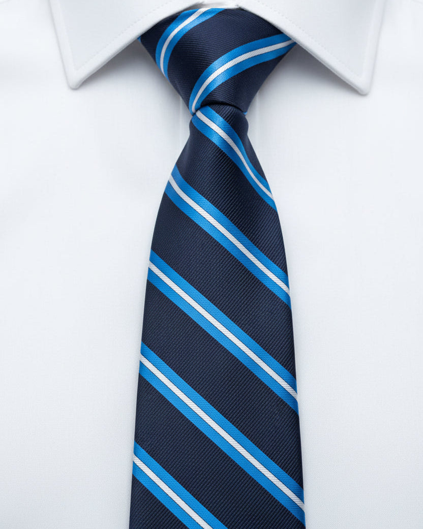 Navy Sky Regimental Stripe Tie