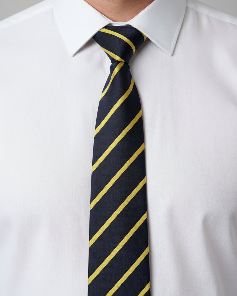 Navy Gold Regimental Stripe Tie