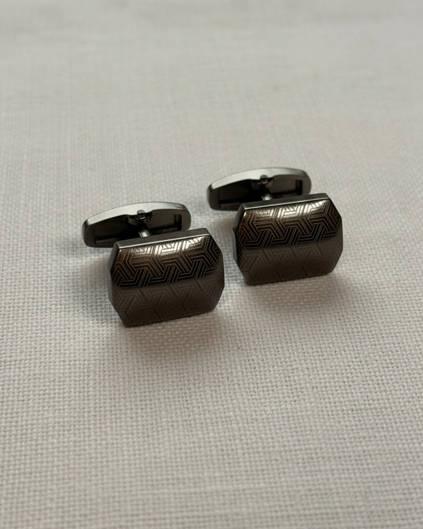 Gunmetal Chevron Cufflinks