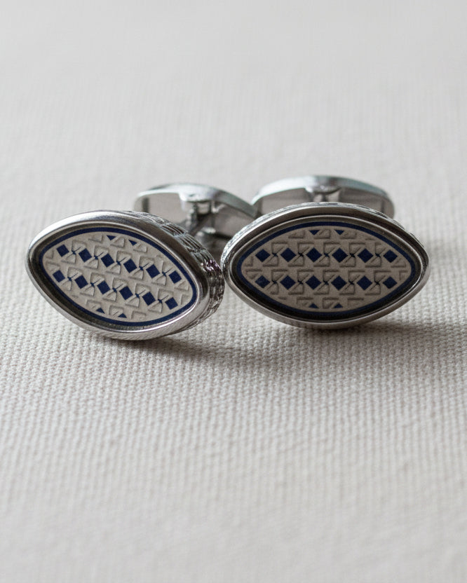 Azure Mosaic Cufflinks – Silver & Blue