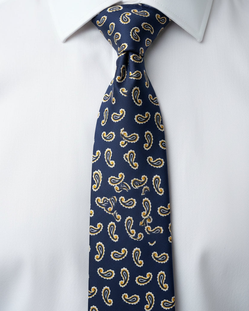 Navy Paisley Tie
