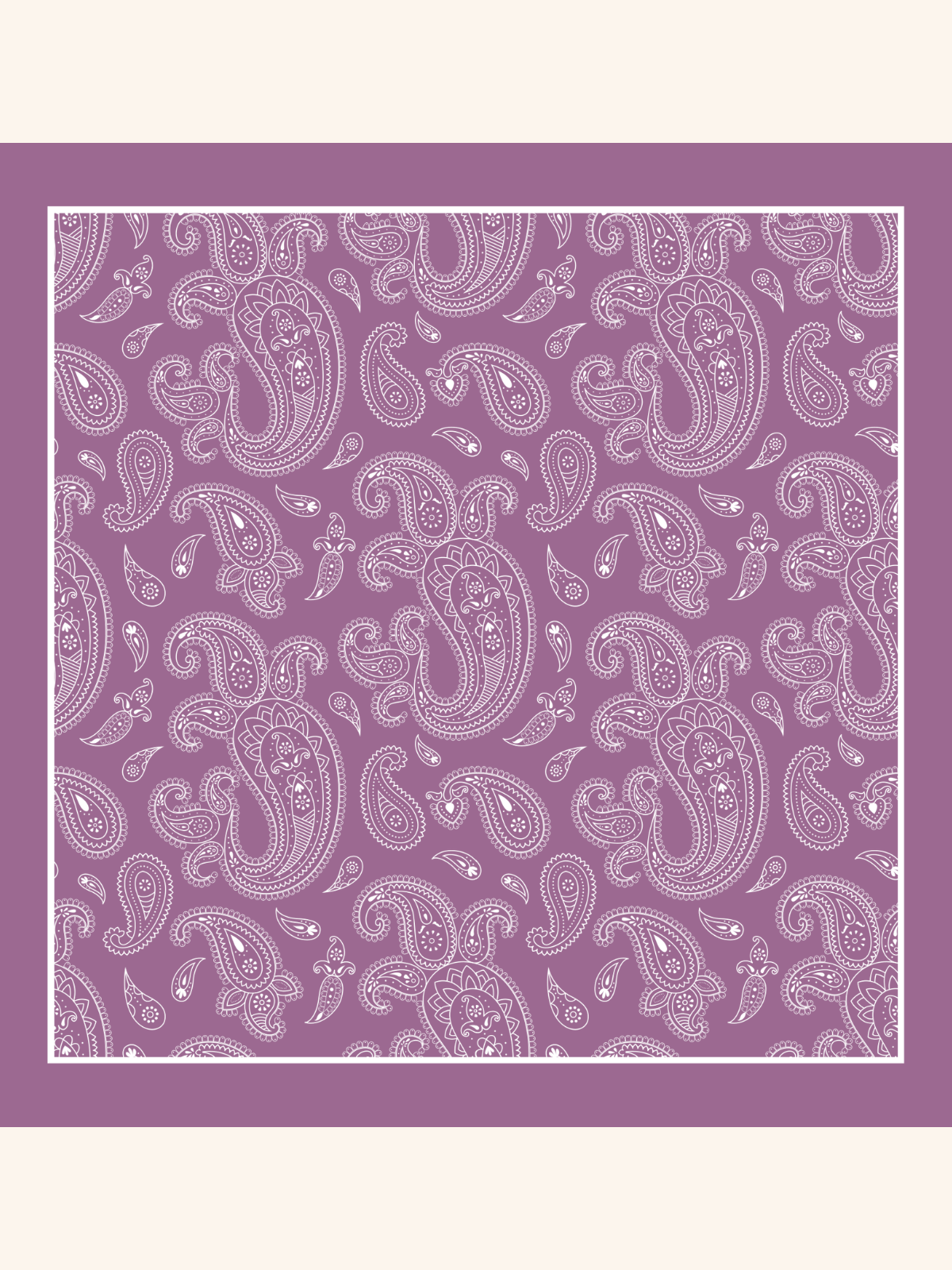 Orchid with Heavy White Paisley Silk Pocket Square