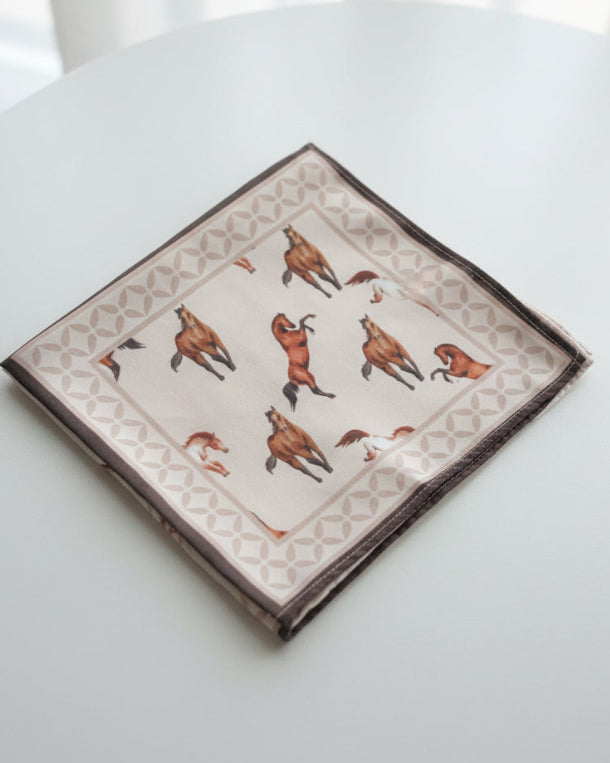 Horse Silk Pocket Square