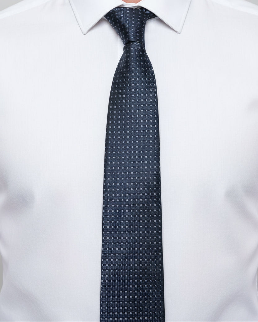 Midnight Pin Dot Tie – Navy
