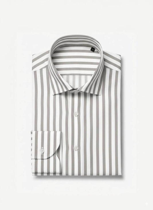 Grey Bengal Stripe Formal Shirt