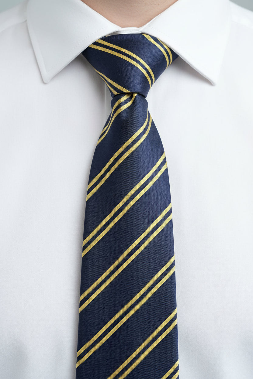 Navy Gold Regimental Stripe Tie