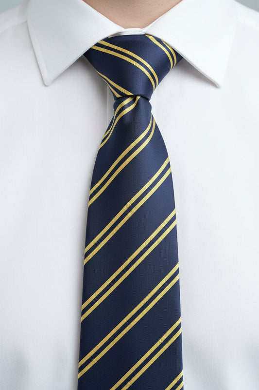 Navy Gold Regimental Stripe Tie