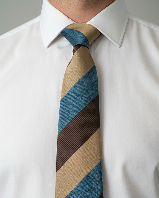 Sand Teal Heritage Stripe Tie