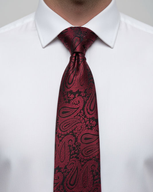 Crimson Paisley Silk Tie