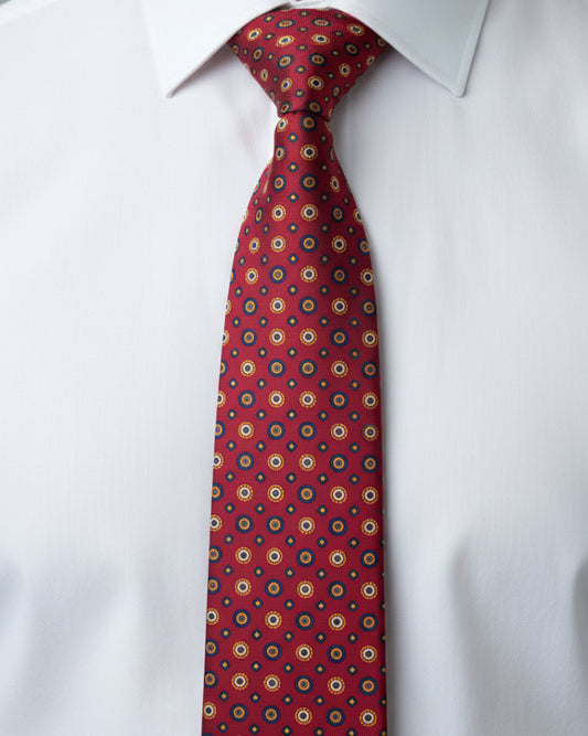 Burgundy Circle Silk Tie