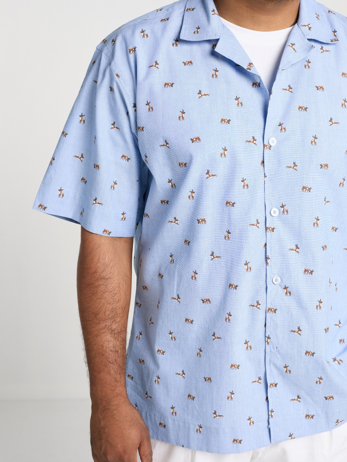 Sky Animal Print Cuban Shirt