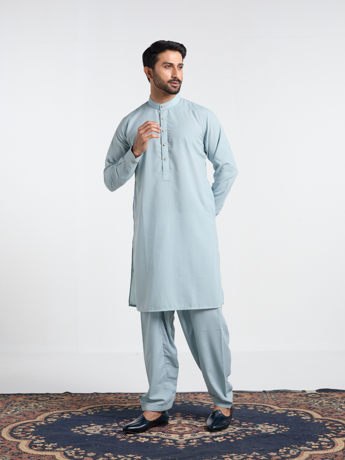 Ice Blue Classic Kabli Suit