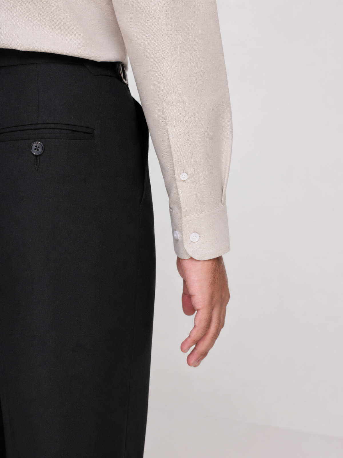 Sand Textured Spread Collar Shirt