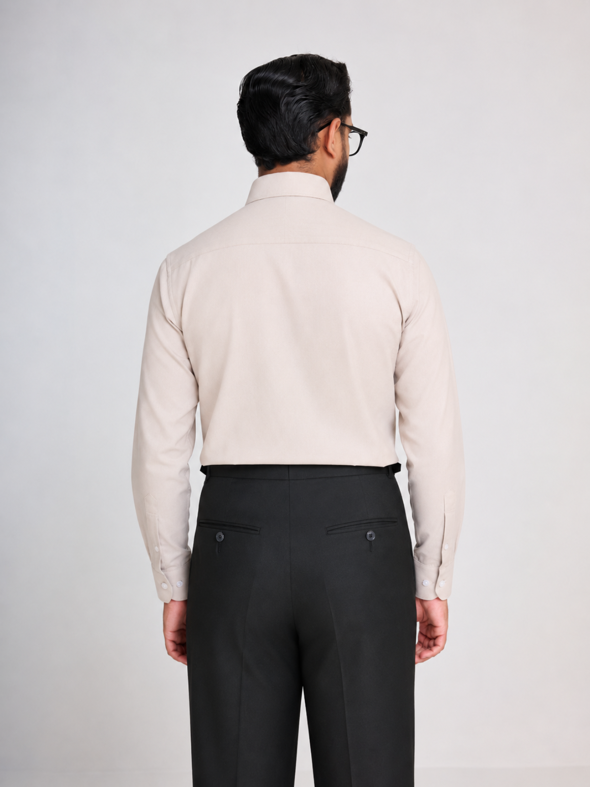 Sand Textured Spread Collar Shirt