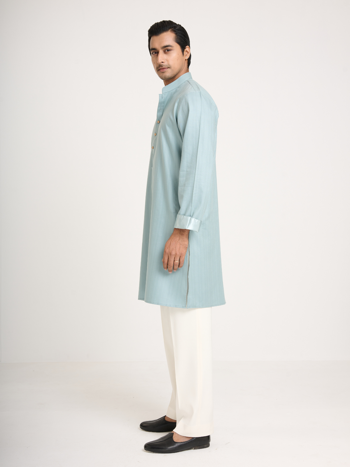 Mint Self Print Kurta