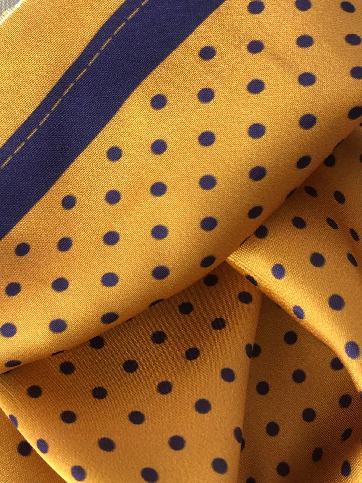 Golden Polka Silk Pocket Square