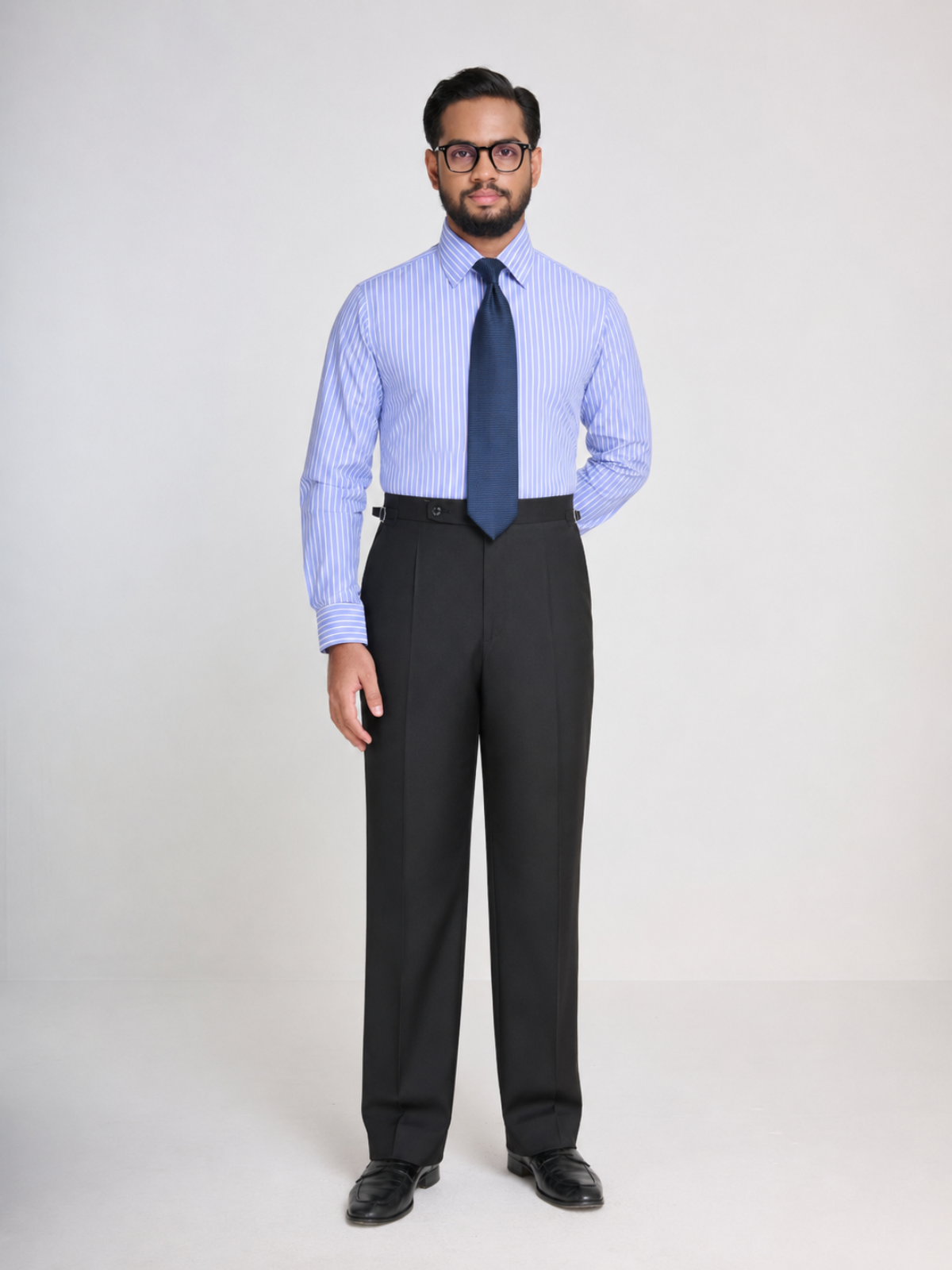Blue Bengal Stripe Spread Collar Shirt