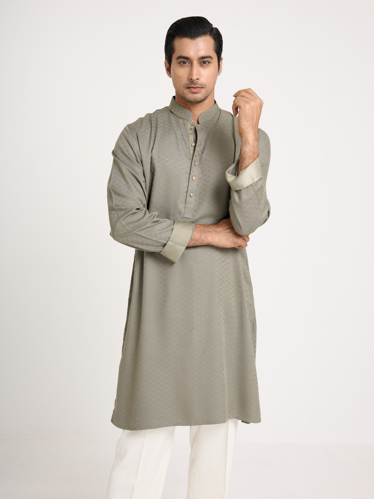 Fern Self Print Kurta