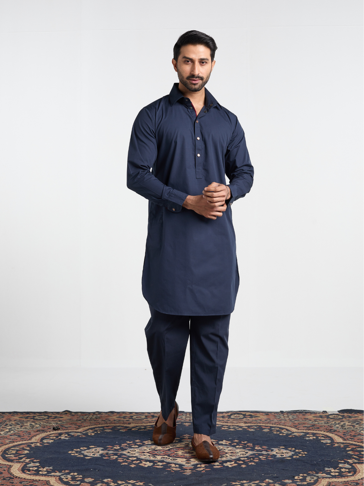 Navy Modern Kabli Suit