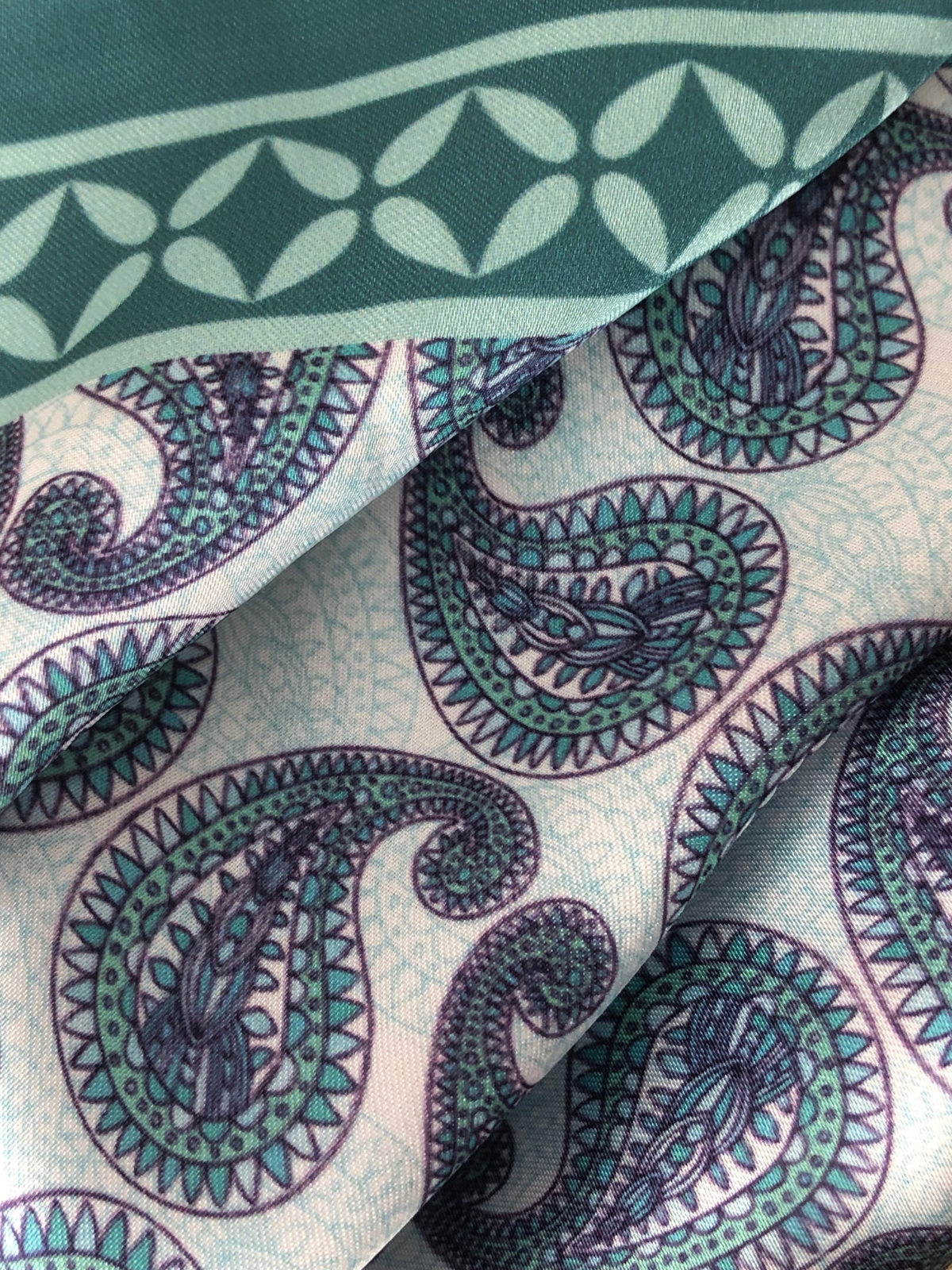 Turquoise Paisley Silk Pocket Square