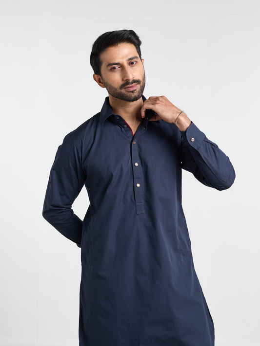 Navy Modern Kabli Suit