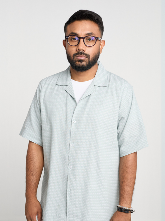 Mint Patterned Cuban Shirt