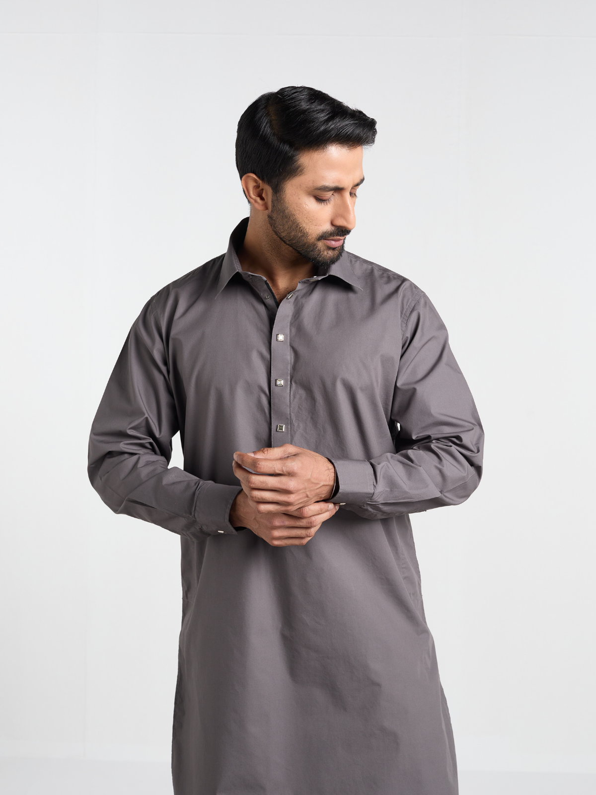 Grey Modern Kabli Suit