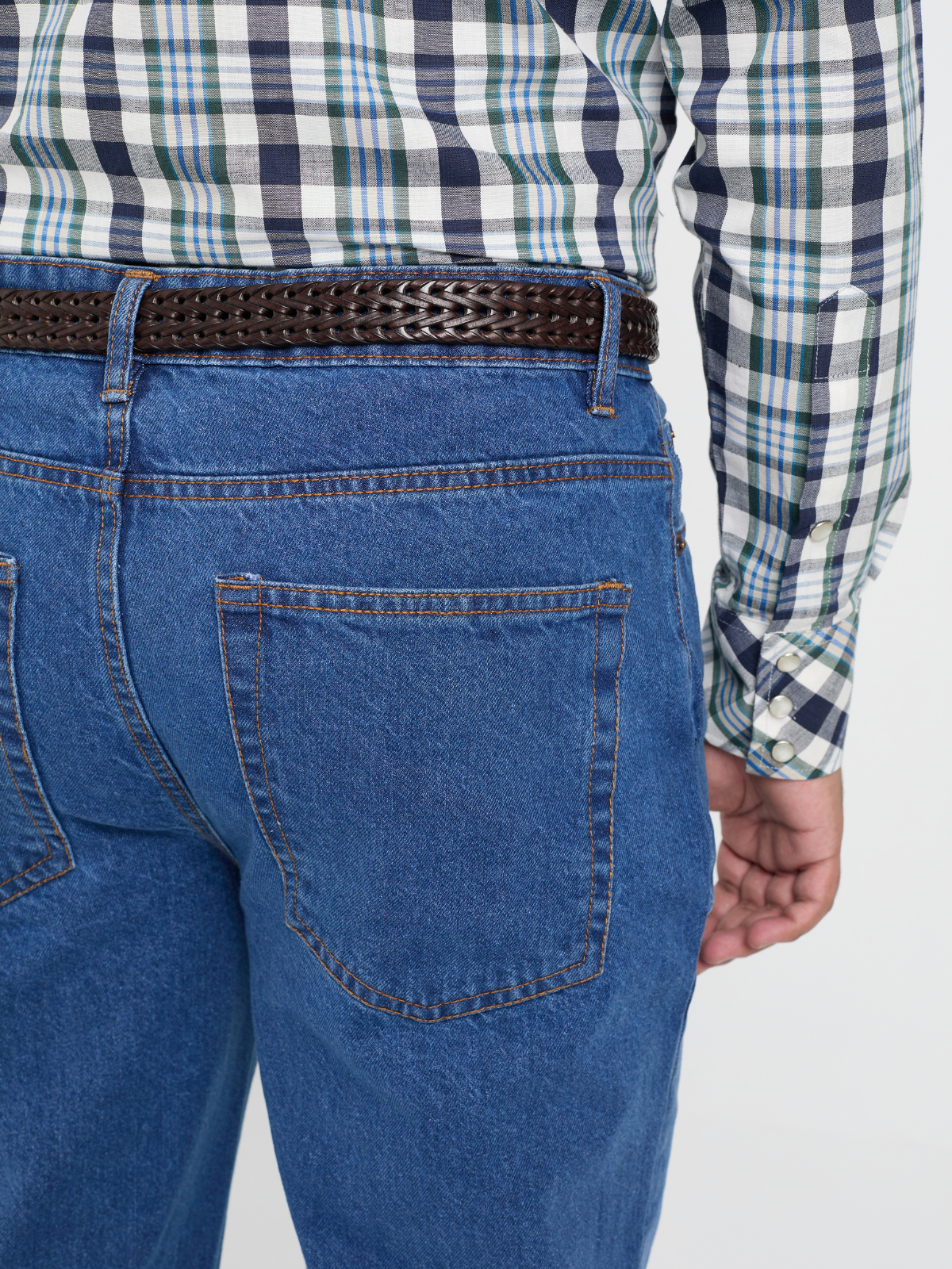 Mid Blue Wash Mid Rise Jeans