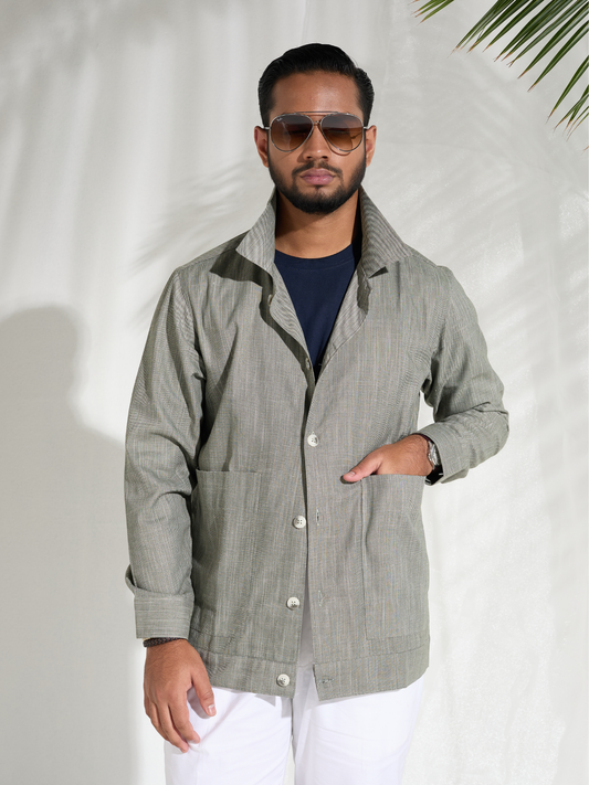 Sage Cotton Shacket