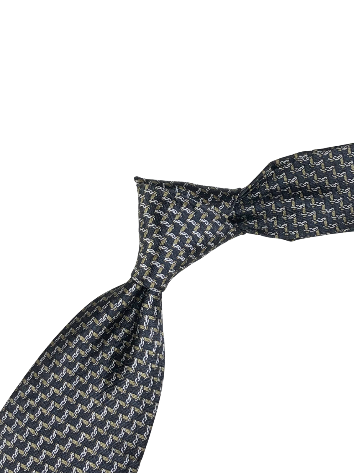 Black & Silver Patterned Tie