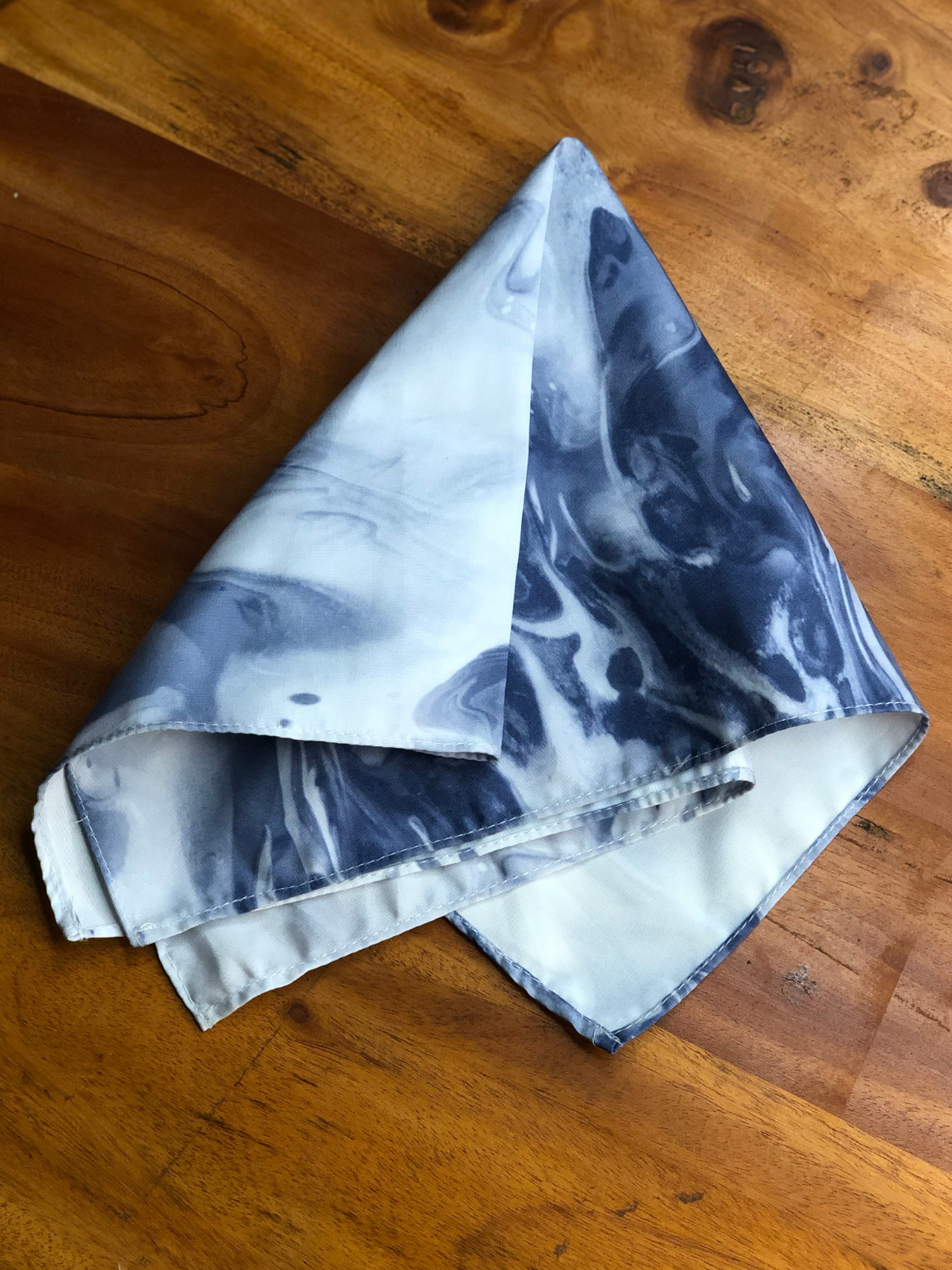 Blue Marble Printed Pocket Square