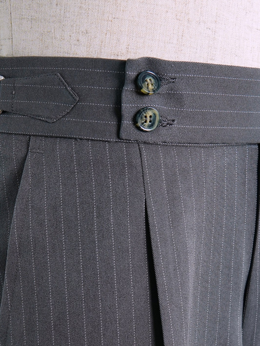 Charcoal Striped Formal Trouser