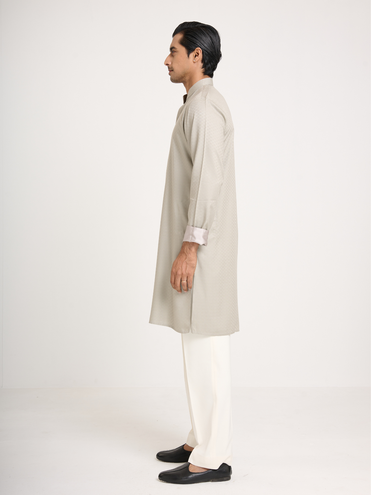Ivory Self Print Kurta