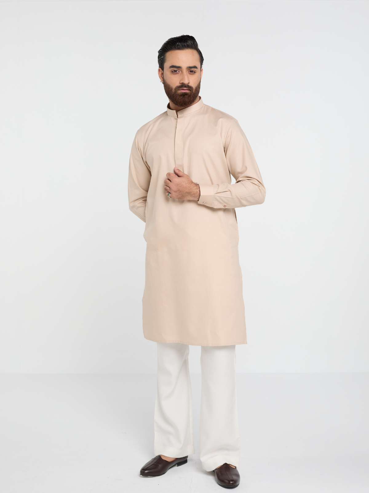 Beige Single Kurta