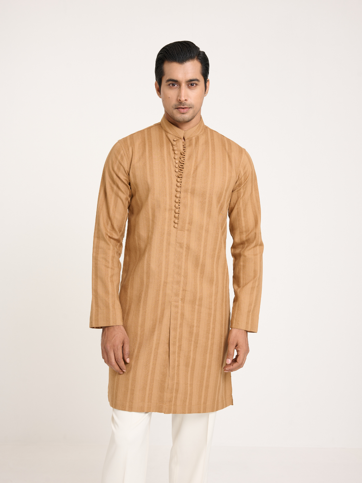 Camel Sherwani Cut Kurta