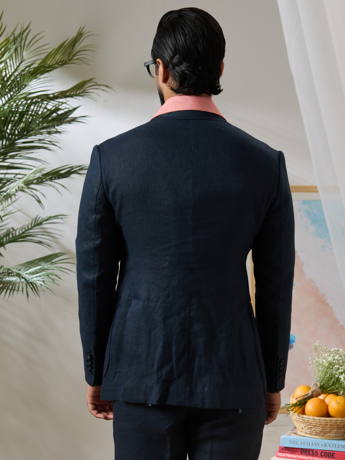 Navy Linen Blazer