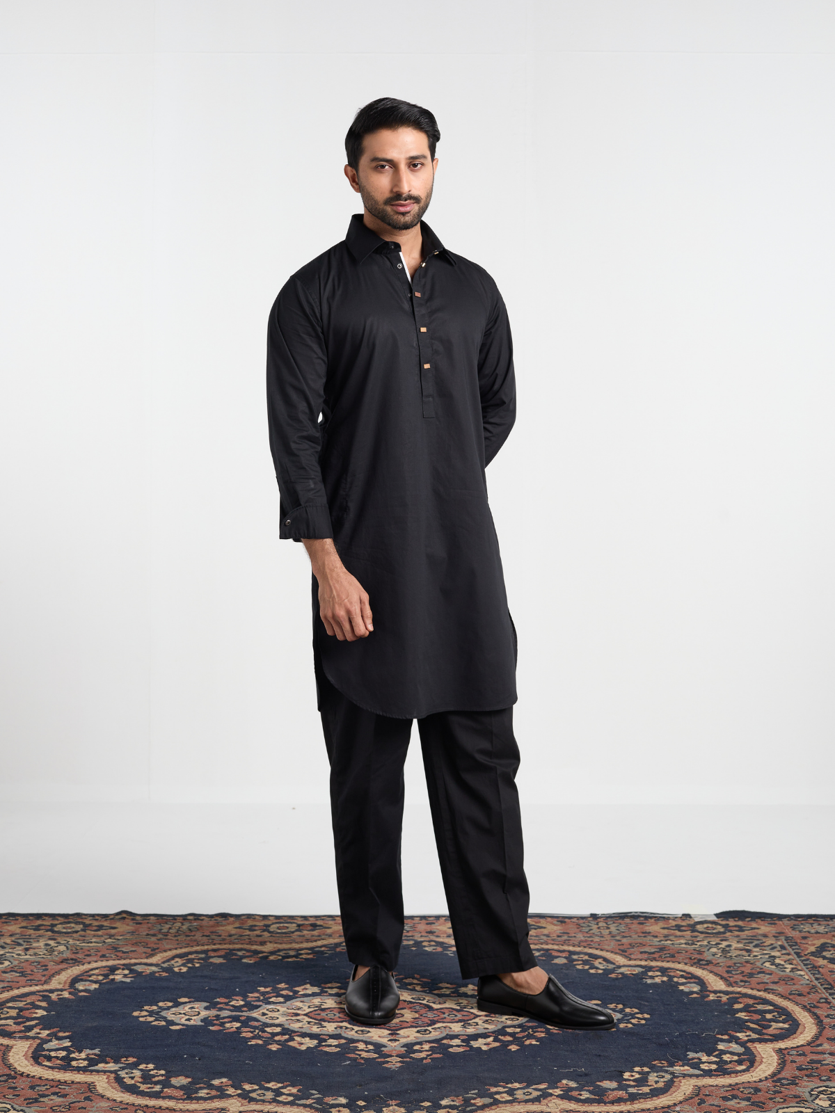 Black Modern Kabli Suit