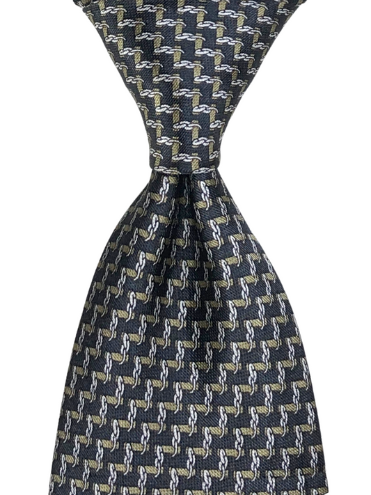 Black & Silver Patterned Tie