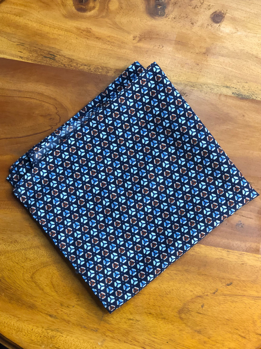 Navy Pattern Pocket Square