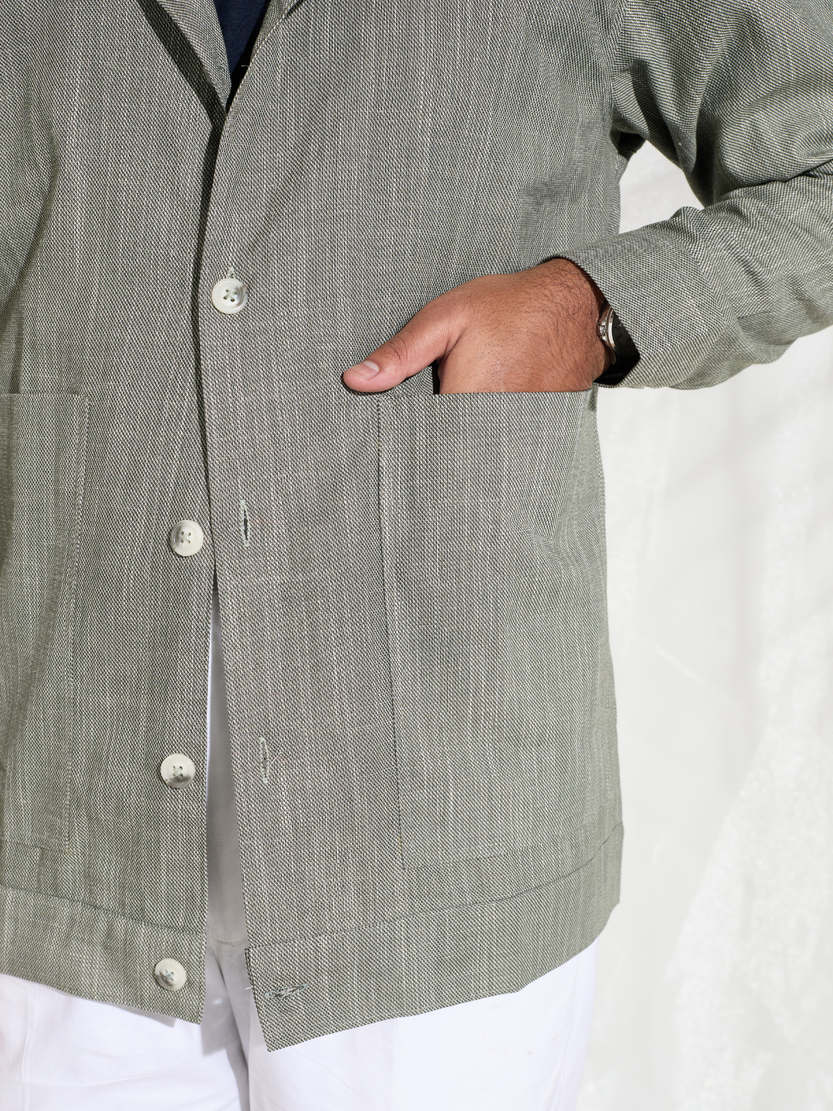 Sage Cotton Shacket