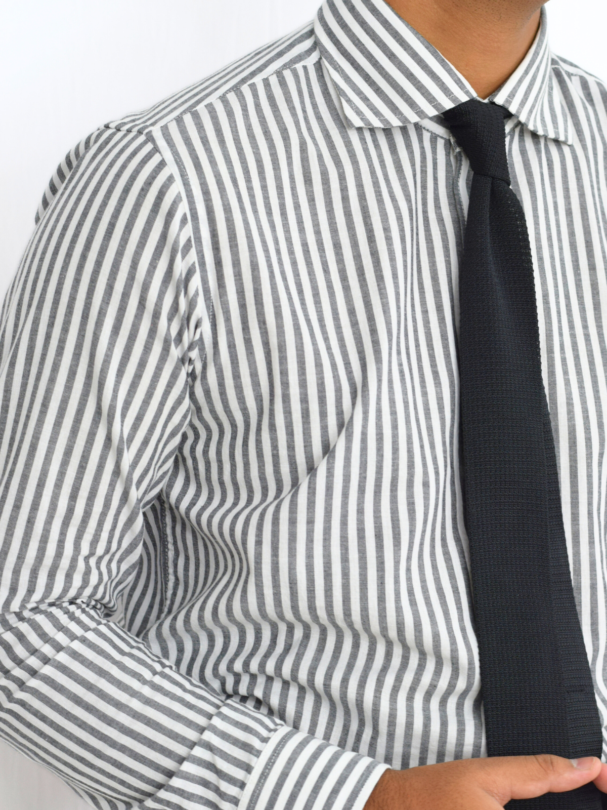 Black & White Striped Formal Shirt