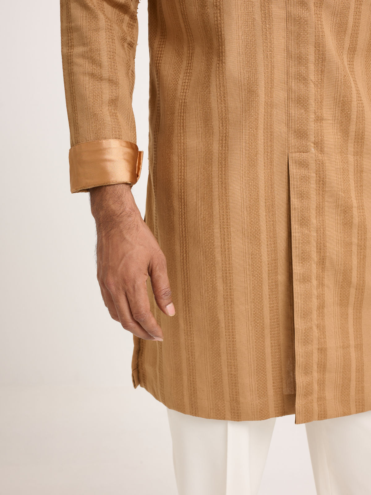 Camel Sherwani Cut Kurta