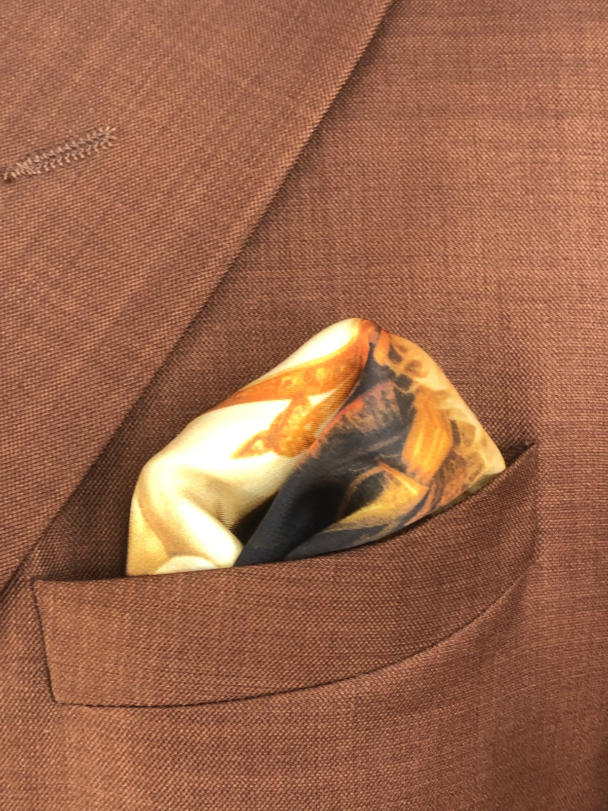 Napoleon Crossing the Alps Silk Pocket Square