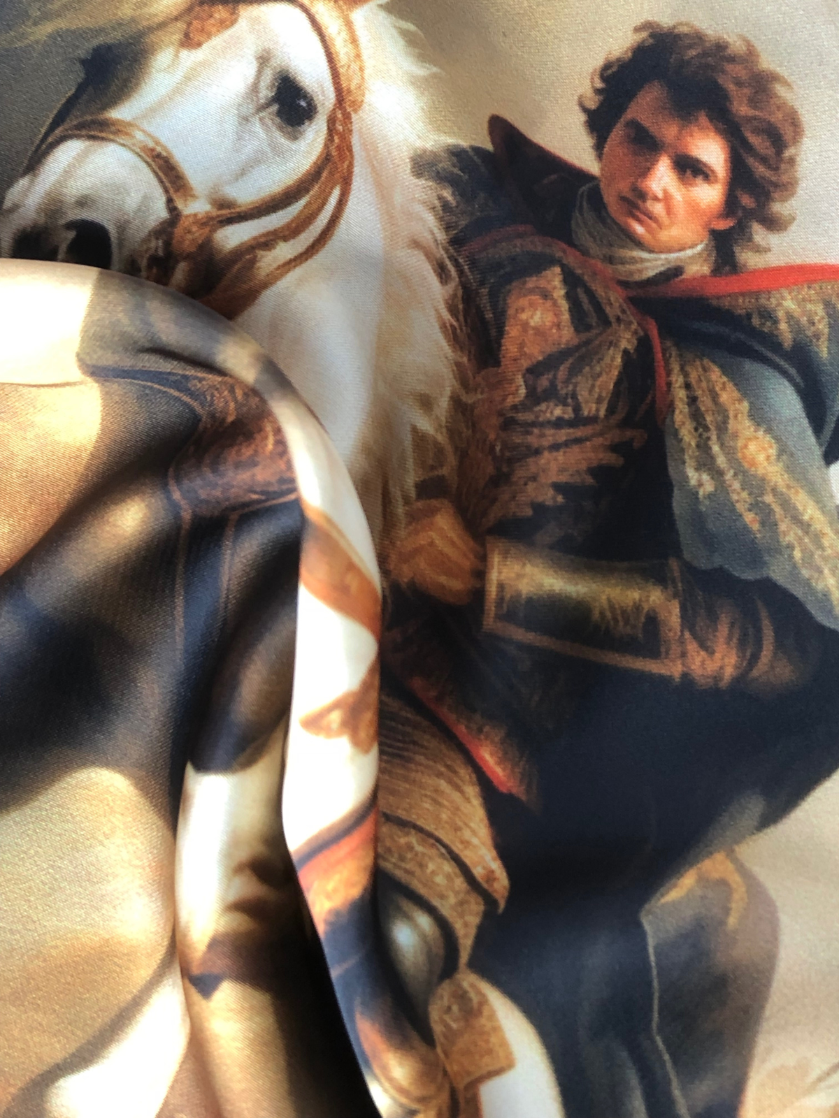 Napoleon Crossing the Alps Silk Pocket Square