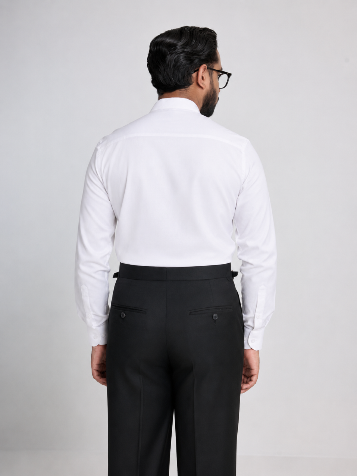 Band Collar White Formal Shirt