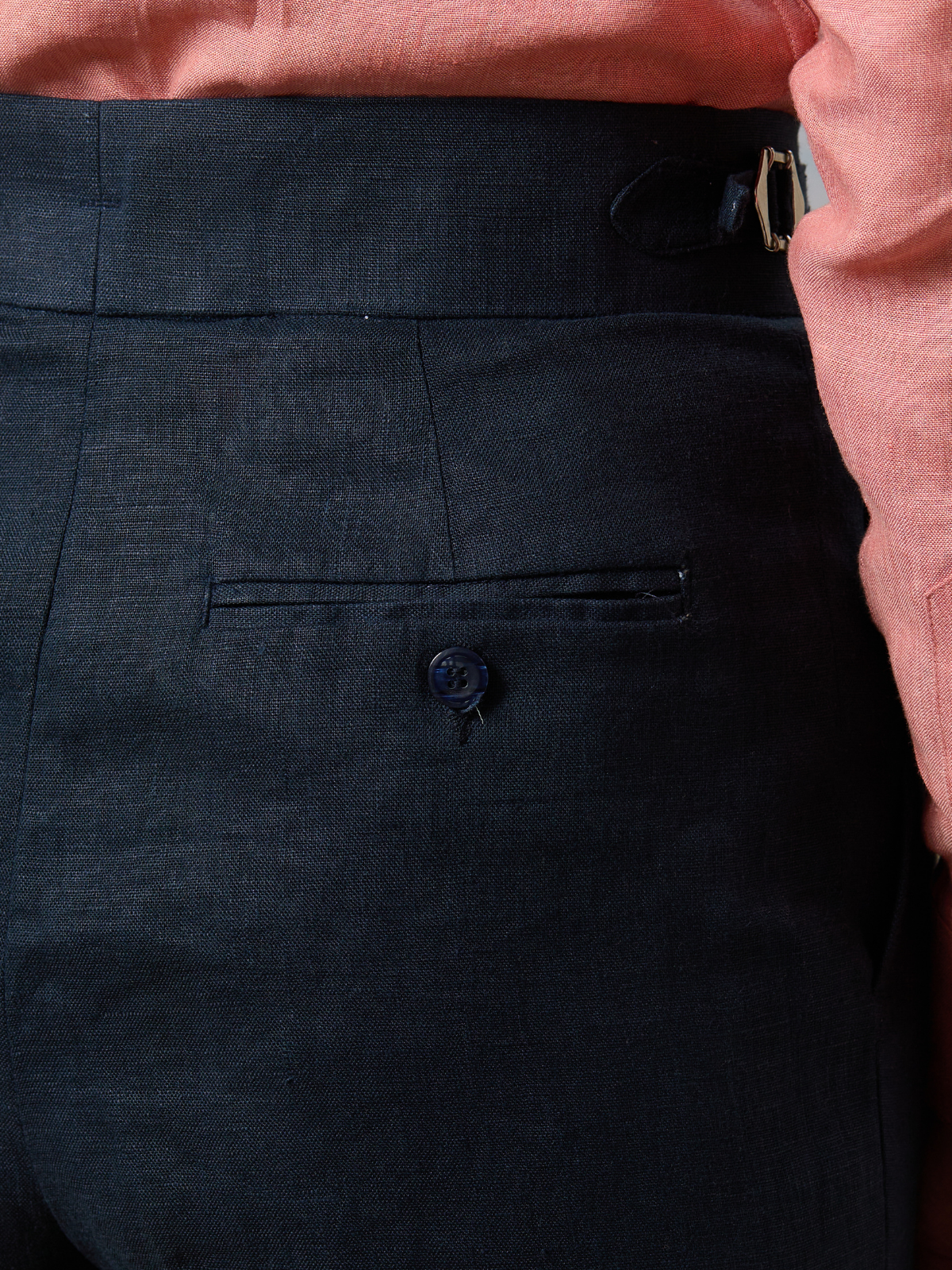 Navy Linen Trouser