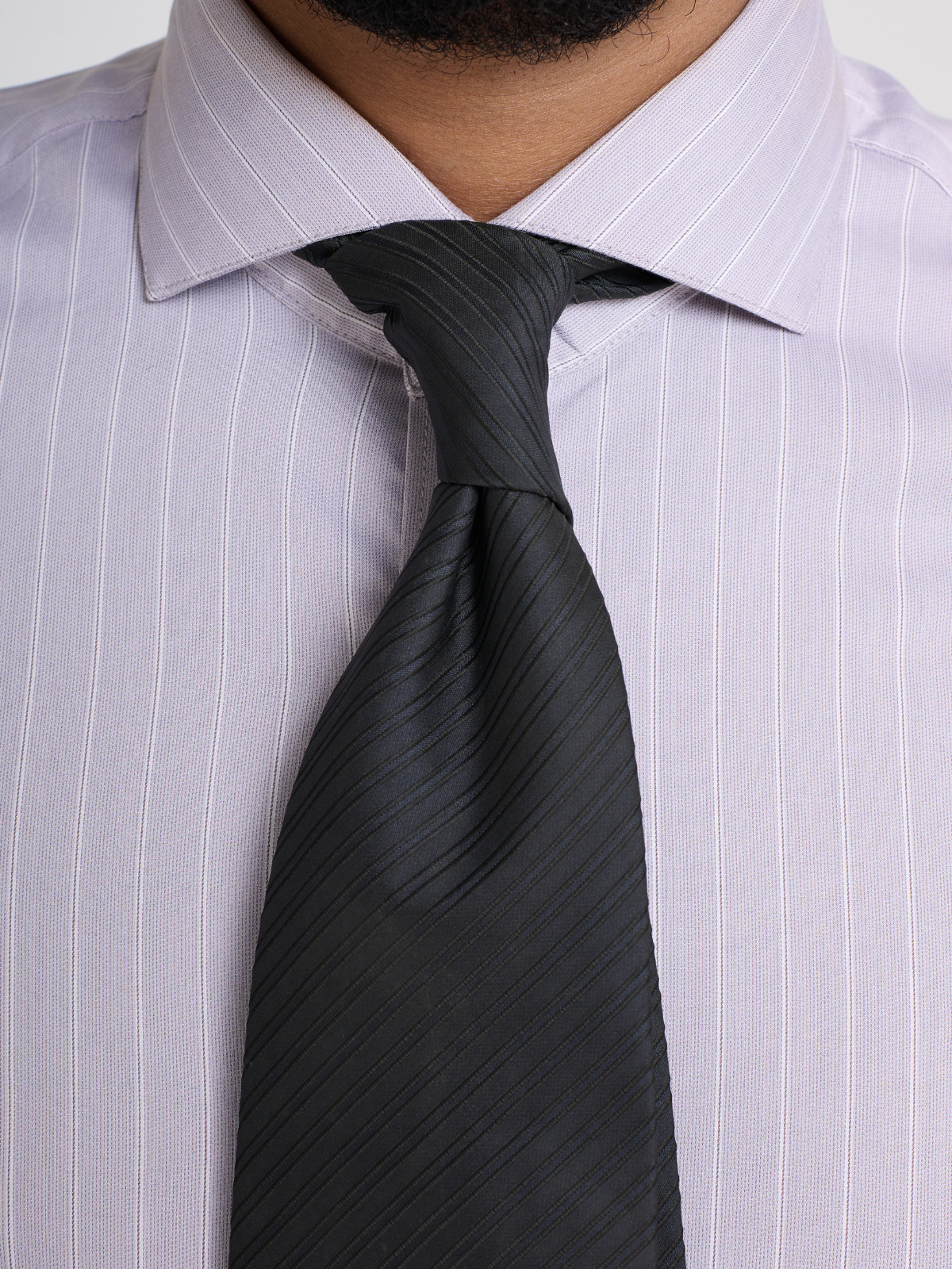 Lavender Self-Stripe Cutaway Shirt