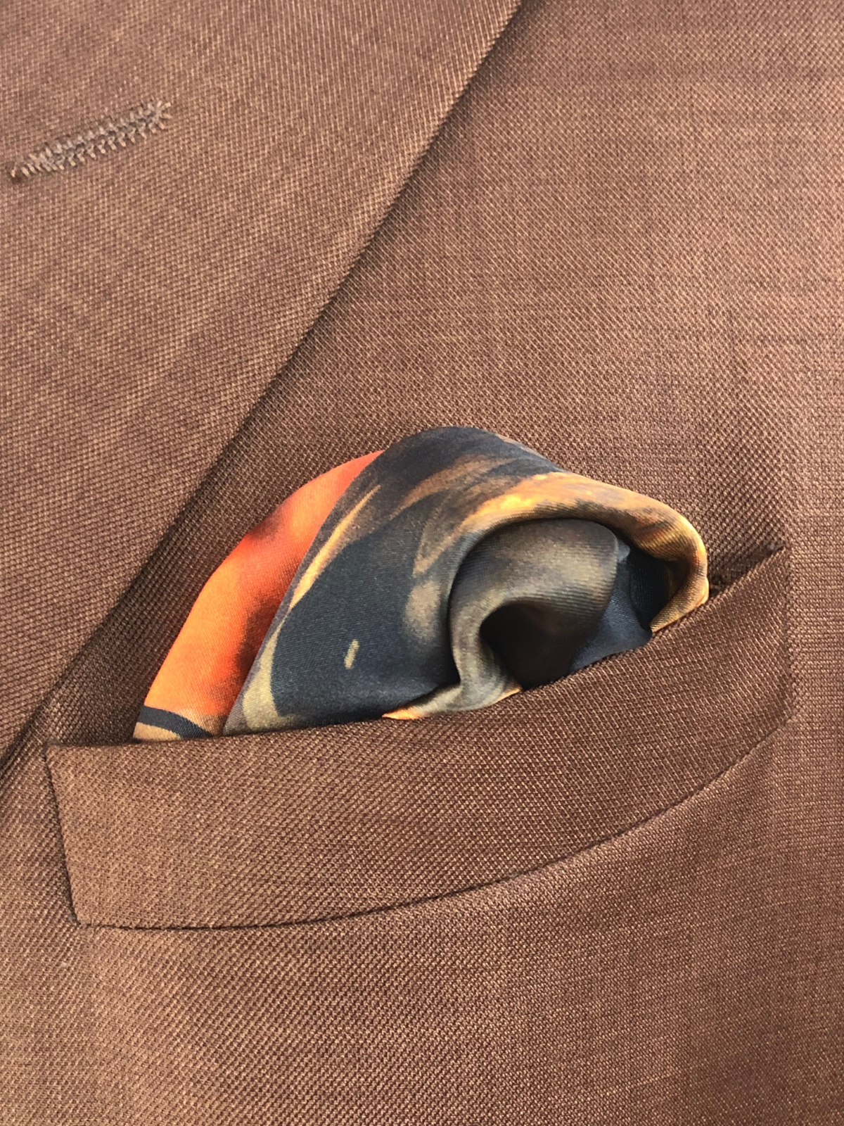 Raging King Abstract Silk Pocket Square